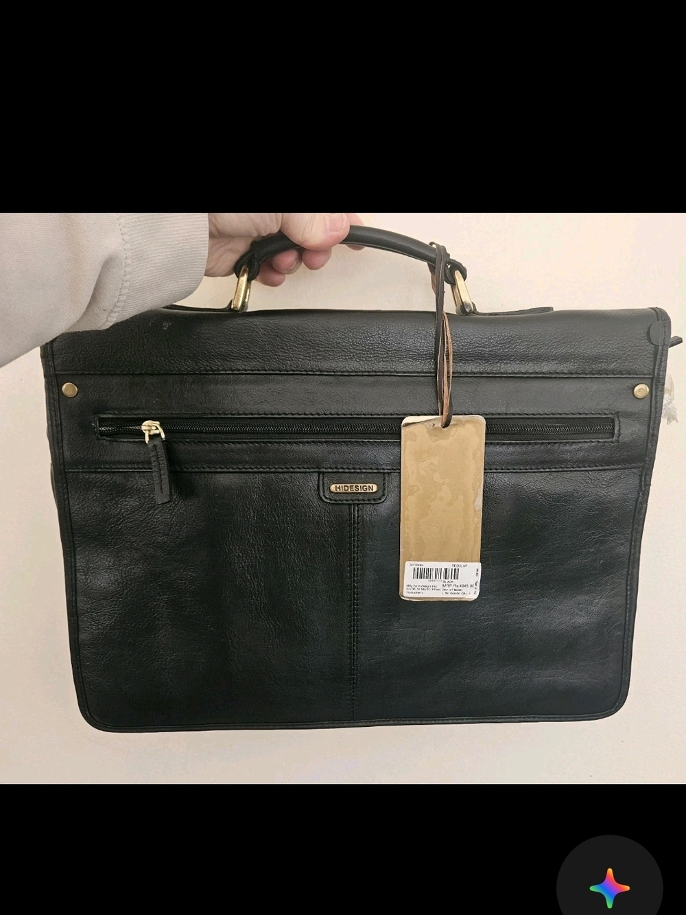 Vintage Hidesign "Georgie" Black Leather Bag – Handcrafted 2008 Edition